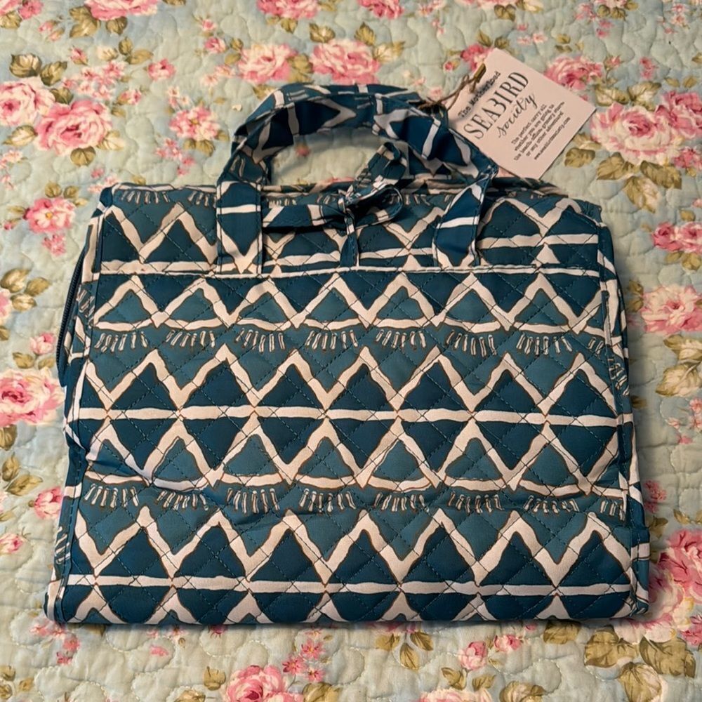 NEW Seabird Society Sunshine Daydream Travel Carry-All Turqoise Geo Trubal Print